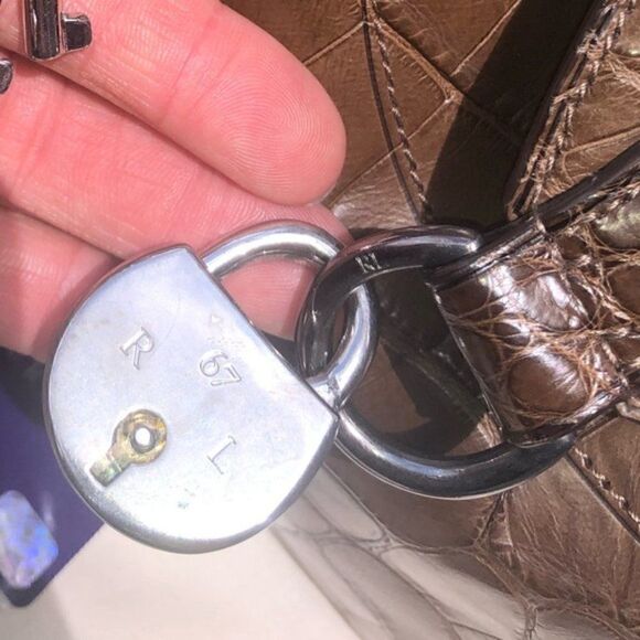 Ralph Lauren Collection Made in Italy Brown Alligator Soft Side Hobo Hand Bag - Picture 4 of 16